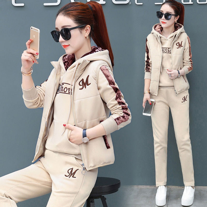 Ensemble Sportwear Chic 3 Pièces : Sweat, Gilet Sans Manches & Pantalon