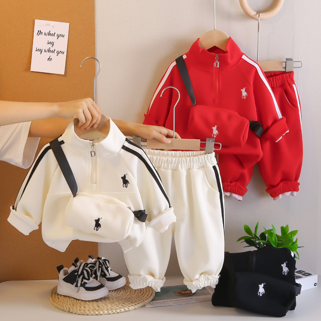 Ensemble de Sport Enfant Zippé 2 Pièces – Sweat & Pantalon Confortable – Style Casual & Sporty