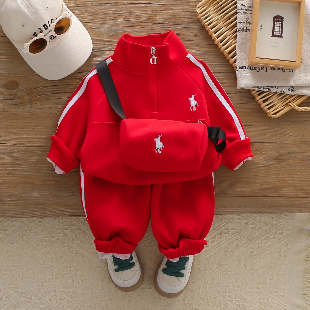 Ensemble de Sport Enfant Zippé 2 Pièces – Sweat & Pantalon Confortable – Style Casual & Sporty