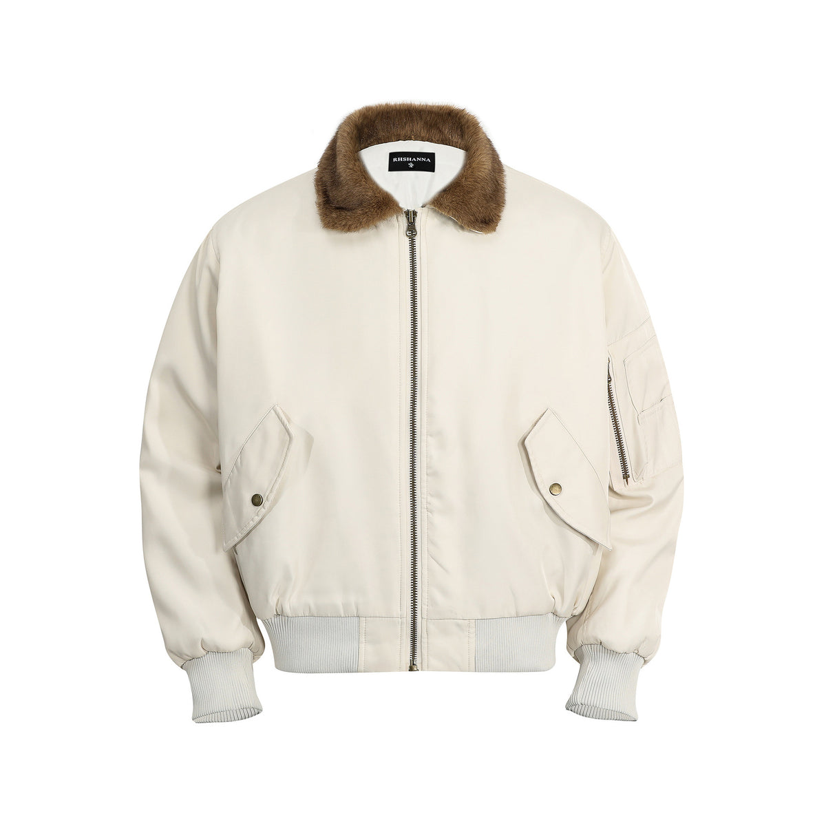 Manteau Bomber Épais avec Col Fourrure – Veste Matelassée Hiver Style Streetwear