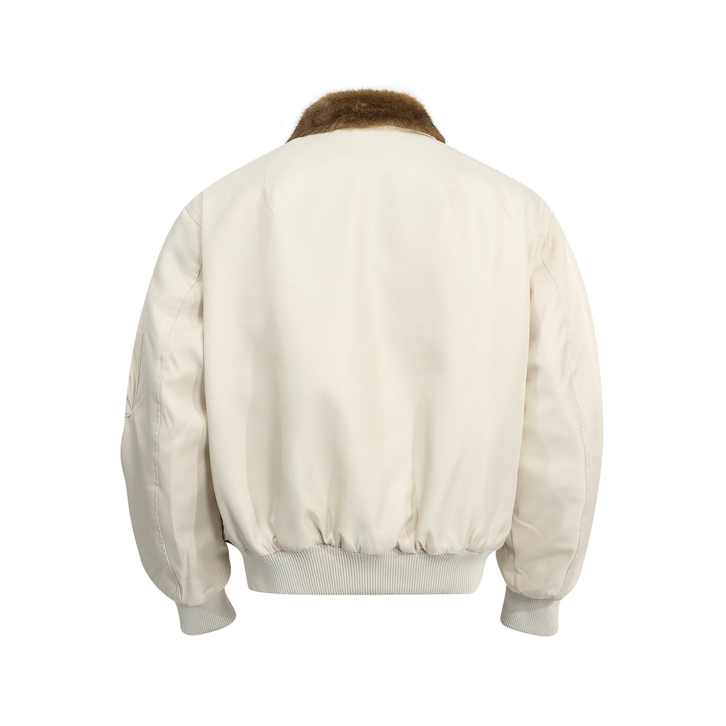 Manteau Bomber Épais avec Col Fourrure – Veste Matelassée Hiver Style Streetwear