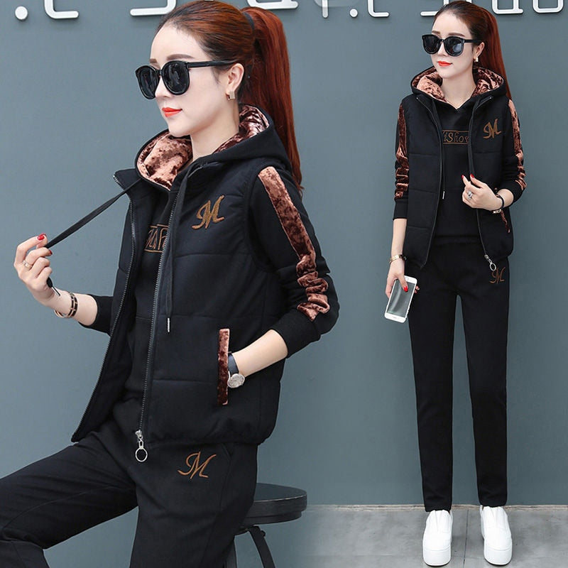 Ensemble Sportwear Chic 3 Pièces : Sweat, Gilet Sans Manches & Pantalon