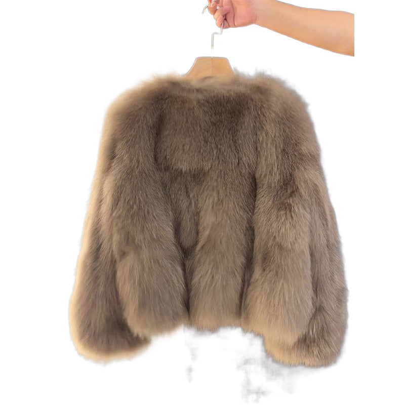 Manteau Court en Fausse Fourrure Col V – Veste Chic & Douillette Femme