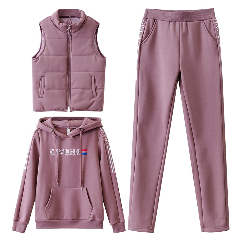 Ensemble Sportwear Chic 3 Pièces : Sweat, Gilet Sans Manches & Pantalon