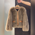 Manteau Court en Fausse Fourrure Col V – Veste Chic & Douillette Femme