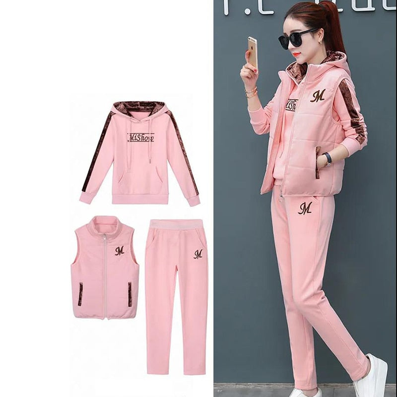 Ensemble Sportwear Chic 3 Pièces : Sweat, Gilet Sans Manches & Pantalon