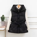 Doudoune Sans Manche à Capuche & Ceinture – Veste Courte Matelassée Style Coréen
