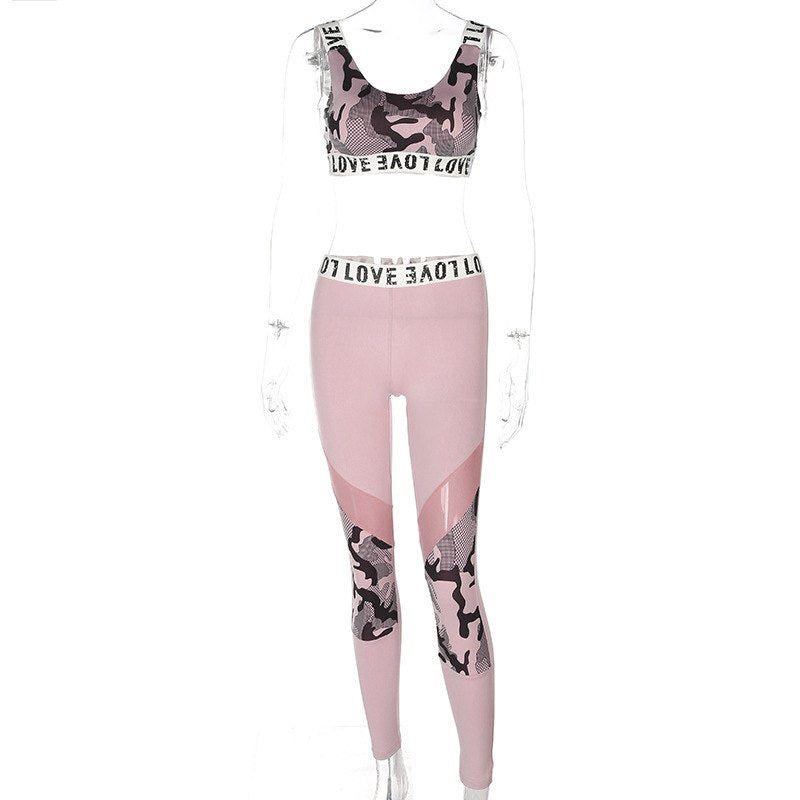 Ensemble de Sport Seamless Motif Camouflage – Brassière & Legging