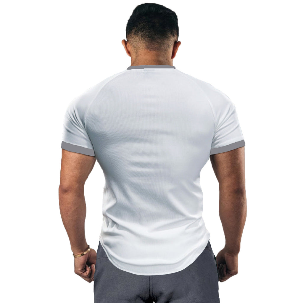T-Shirt Homme Casual à Col V – Coupe Ajustée & Séchage Rapide – Style Street-Trendy & Confort Quotidien
