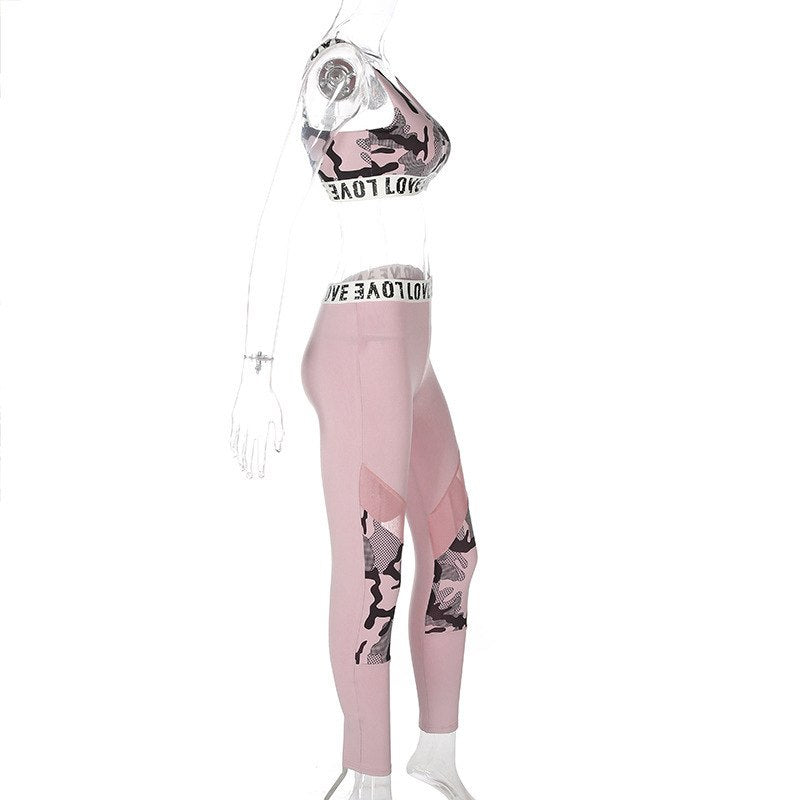Ensemble de Sport Seamless Motif Camouflage – Brassière & Legging